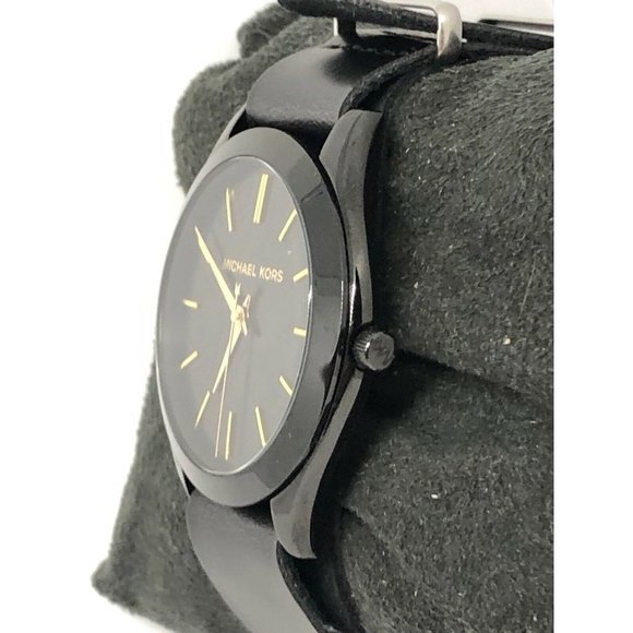 Michael Kors MK3221 Unisex Leather Analog Black Di main image 5